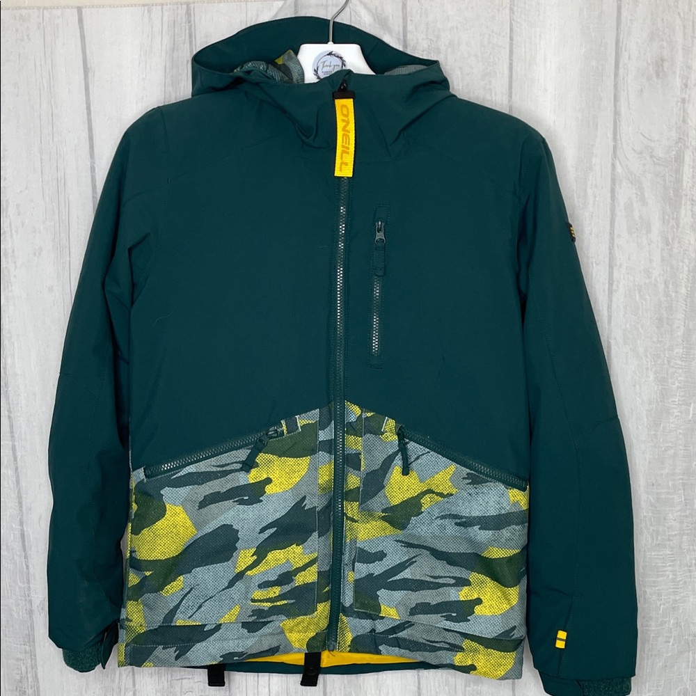 O'Neill Dark Green and Yellow Camo Jacket